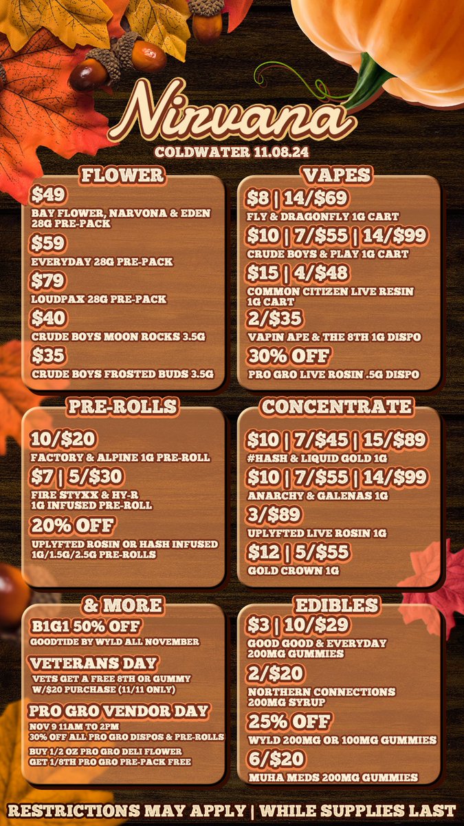 New deals starting today! #Findyournirvana #NirvanaColdwater