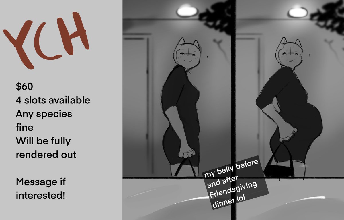 November themed YCH, please message me if interested! $60 per slot (which contains both the before and after) and 4 slots available