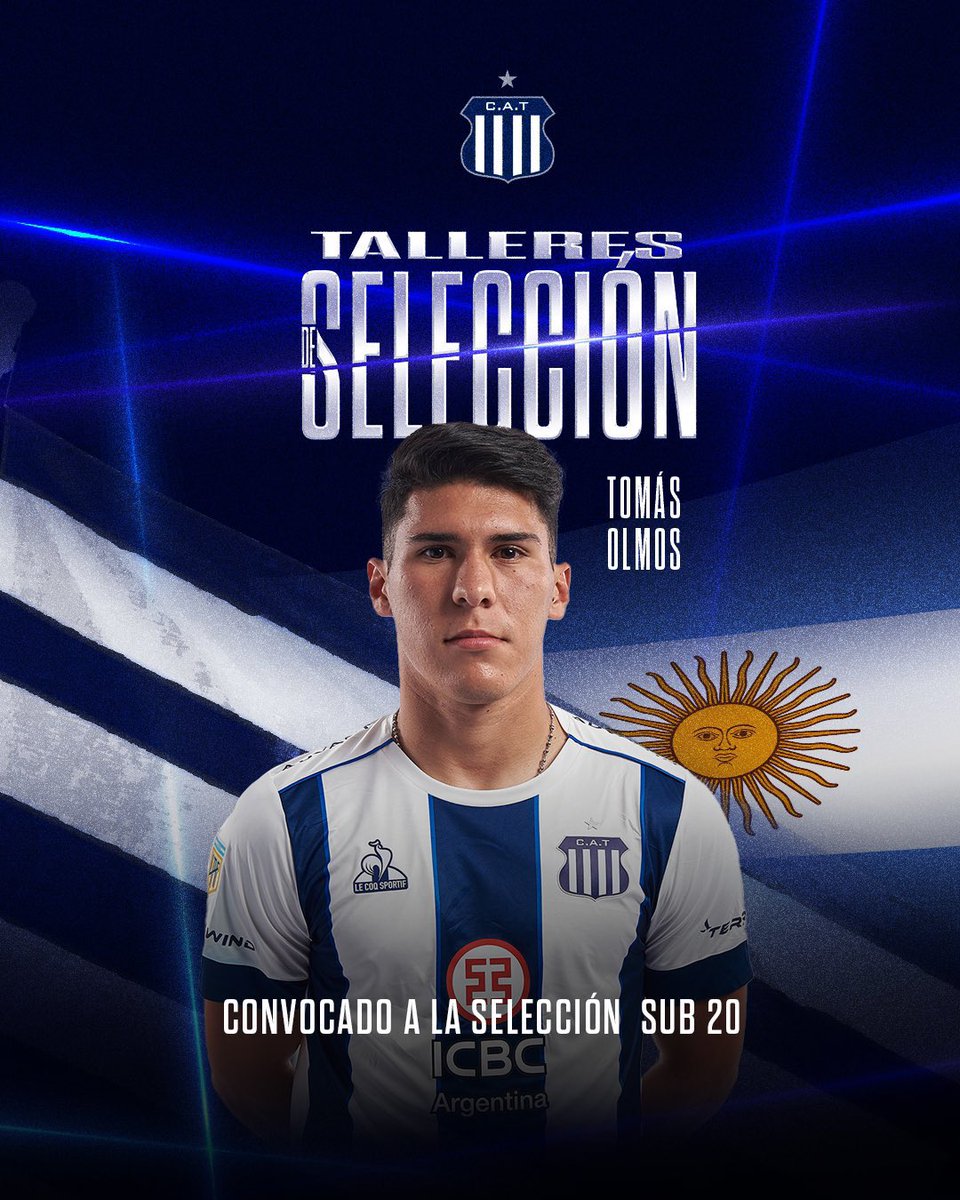 CATalleresdecba's tweet photo. 💙 #TalleresDeSelección

🇦🇷 𝗧𝗼𝗺𝗮́𝘀 𝗢𝗹𝗺𝗼𝘀 𝘆 𝗦𝗮𝗻𝘁𝗶𝗻𝗼 𝗕𝗮𝗿𝗯𝗶 convocados a la Selección Argentina Sub 20.

⚽️ Los juveniles de #Talleres formarán parte de la Selección dirigida por Javier Mascherano que jugará dos amistosos 🆚 Bolivia 🇧🇴

📆 Amistosos: Jueves 14 y Sábado 16 de noviembre en 📍 Santa Cruz de la Sierra.

💙 ¡Vamos los pibes! 🤍
