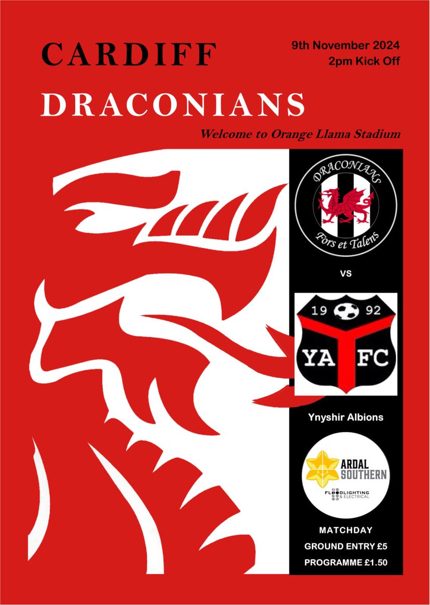 “𝐖𝐞 𝐰𝐚𝐧𝐭 𝐭𝐨 𝐛𝐞 𝐬𝐨𝐦𝐞𝐰𝐡𝐞𝐫𝐞 𝐰𝐡𝐞𝐫𝐞 𝐭𝐞𝐚𝐦𝐬 𝐝𝐨𝐧’𝐭 𝐰𝐚𝐧𝐭 𝐭𝐨 𝐜𝐨𝐦𝐞.”

<a href="/JacobBenford2/">Jacob Benford</a> is our next guest in our programme.

You can read online now ➡️ issuu.com/draconians/doc… or £1.50 at the ground tomorrow when we face <a href="/YAFCthebuns/">Ynyshir Albions FC</a>. #TheDracs