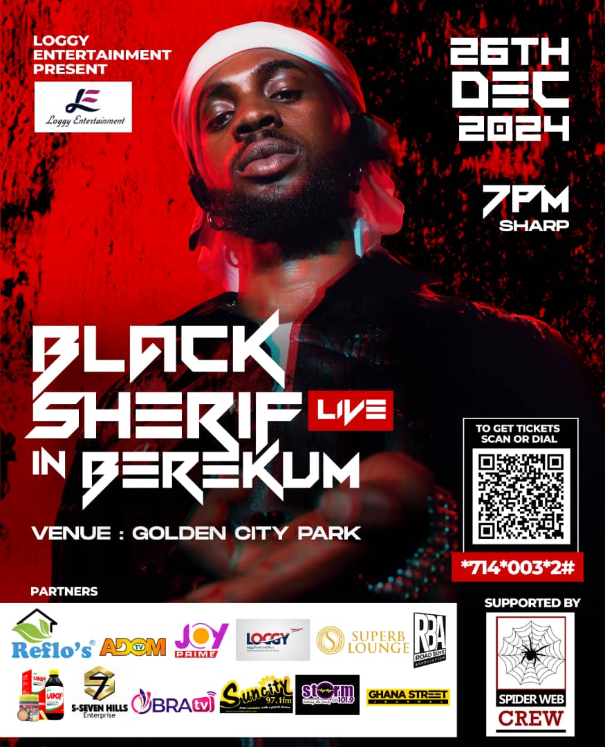 yawdigit's tweet photo. Full Effect !!! *BLACK SHERIFF LIVE IN BEREKUM* *To purchase advance Tickets kindly Scan the QR Code or Dial the Short code on the flyer.*
@blacksherif_ #blacksherif #ironboy https://t.co/zJN6UTcwUH