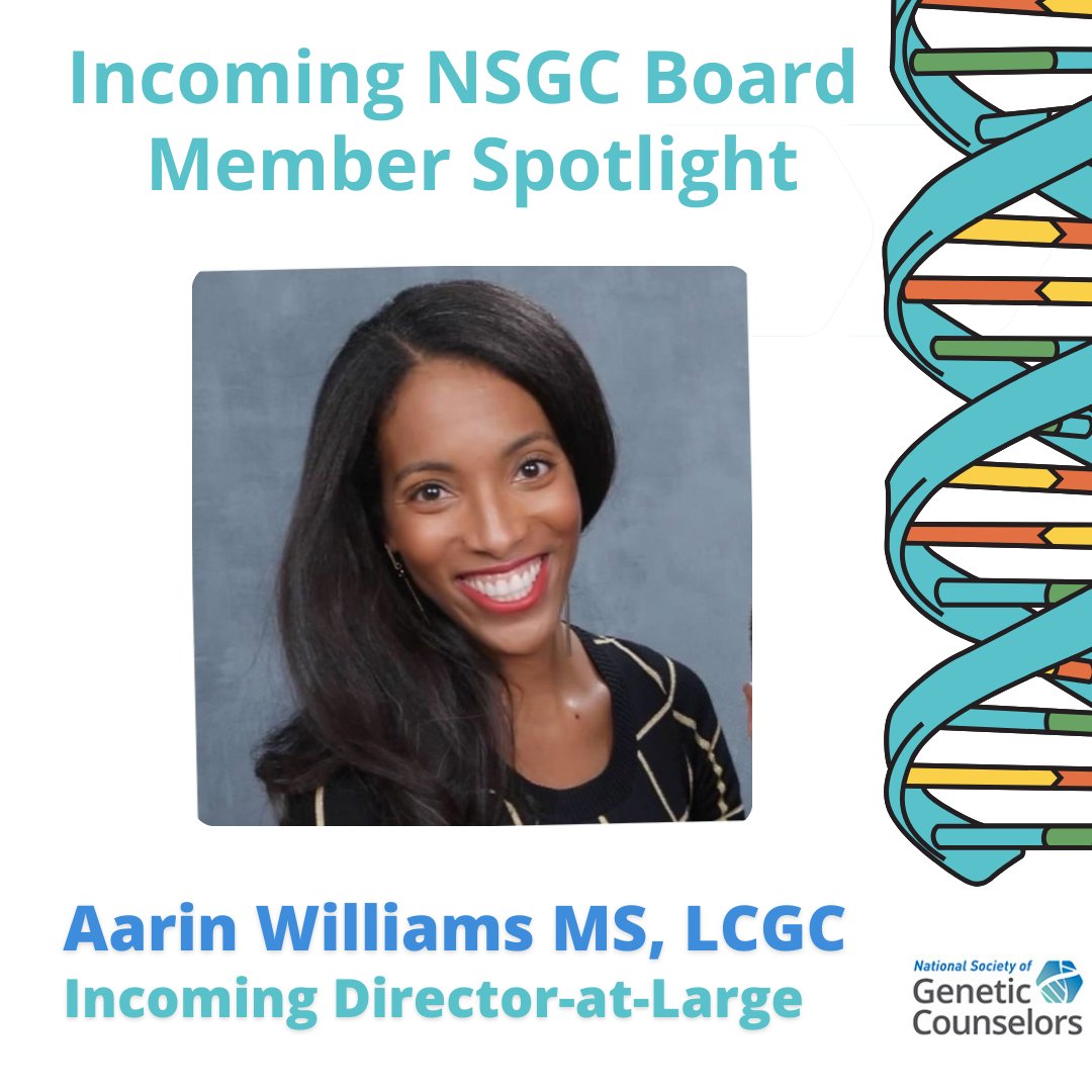 GeneticCouns's tweet photo. Meet @AarinCGC, one of NSGC's Incoming Directors-at-Large! 🌟

We are excited to welcome her to the 2025 NSGC Board of Directors. Swipe to learn more about Aarin! https://t.co/sLQ35exsVa