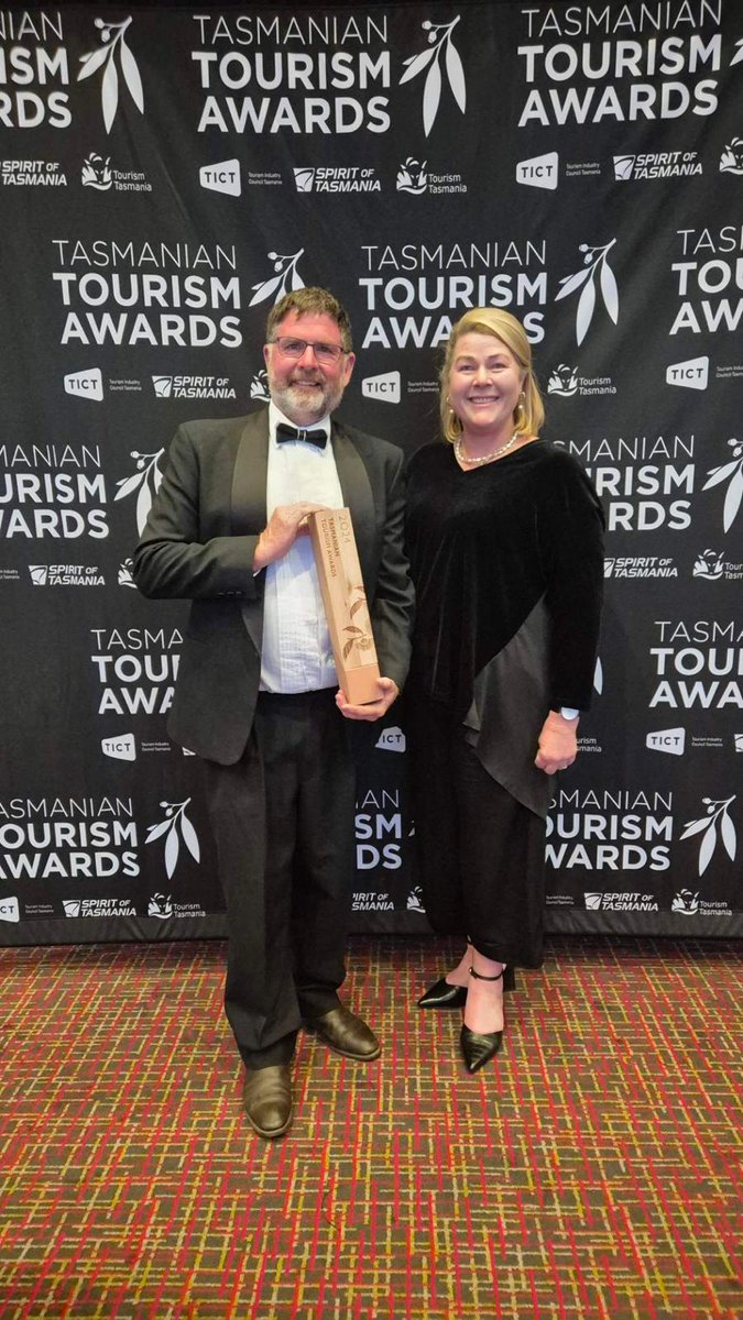 Humbled to be awarded Tasmanian Tourism Champions last night at #TTA24 , Thanks to #TICT and #destinationsoutherntasmania and the whole Tas Tourism industry. Meeting people globally and sharing experiences with people as yourselves makes it very exciting and rewarding. Thankyou.