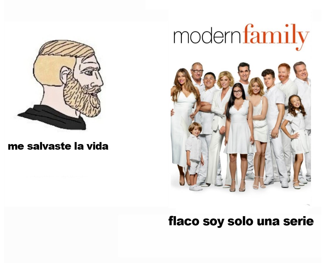 cada vez q alguien m dice decime algo pa ver le digo mira modern family va a cambiar la trayectoria de tu vida. y cuando la empiezan m dicen santi tenias razon m cambio la vida y talcual la unica manera de combatir la tristeza es ver la mejor sitcom de la HISTORIA