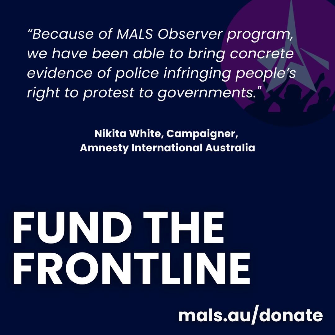 ActivistLegal's tweet photo. Legal observers form a bridge between grassroots activist groups and Australia’s legal & human rights networks. Our eye-witness reports strengthen legal cases + advocacy to government. #FundtheFrontline #humanrights Donate at: https://t.co/oN2N6j42oc https://t.co/n7WTAxqEGK