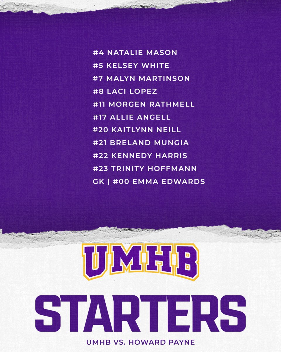 STARTERS vs Howard Payne
*The game is resuming play with 29:09 remaining in the first half*

#gocru