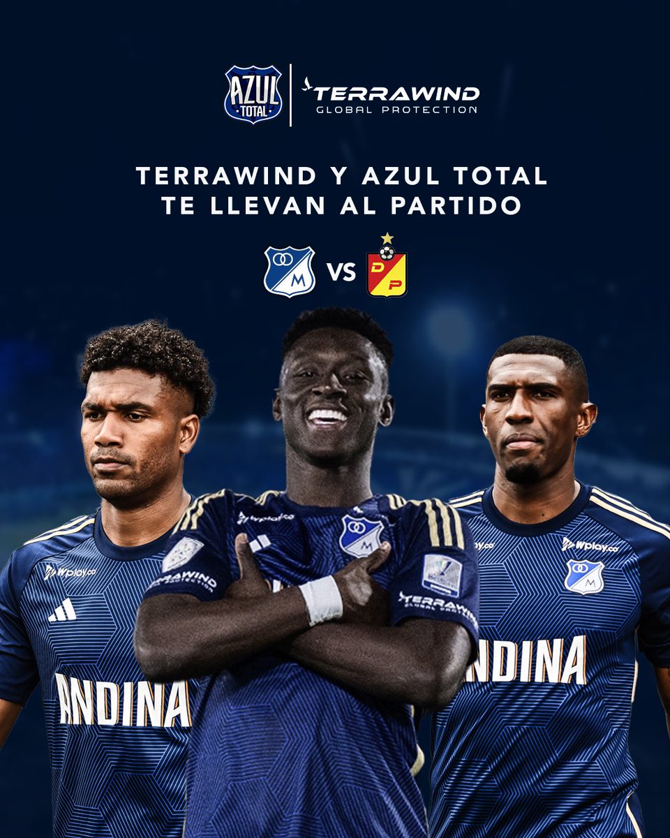 Azul_Total's tweet photo. ¡SORTEO! Ⓜ️

👉🏻 𝗔𝘇𝘂𝗹 𝗧𝗼𝘁𝗮𝗹 y 𝗧𝗲𝗿𝗿𝗮𝘄𝗶𝗻𝗱, patrocinador oficial de 𝗠𝗶𝗹𝗹𝗼𝗻𝗮𝗿𝗶𝗼𝘀, te invitan al partido de Liga BetPlay 🆚 Pereira 

1️⃣ Solo tienes que seguir a @Azul_Total y @terrawindgp en X

2️⃣ Darle RT a esta imagen

¡SORTEAREMOS UN PASE DOBLE! 🎟️🔥 https://t.co/QtfrfnidEn