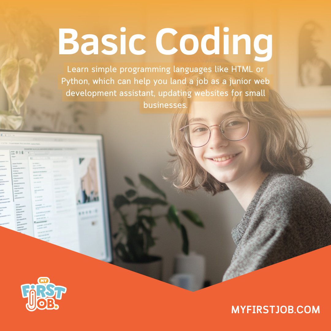 myfirstjobapp's tweet image. 👩💻 Start your tech career by learning basic coding skills! HTML & Python can help you land entry-level web development roles. Visit MyFirstJob.com to learn more. #BasicCoding #TechSkills #MyFirstJob