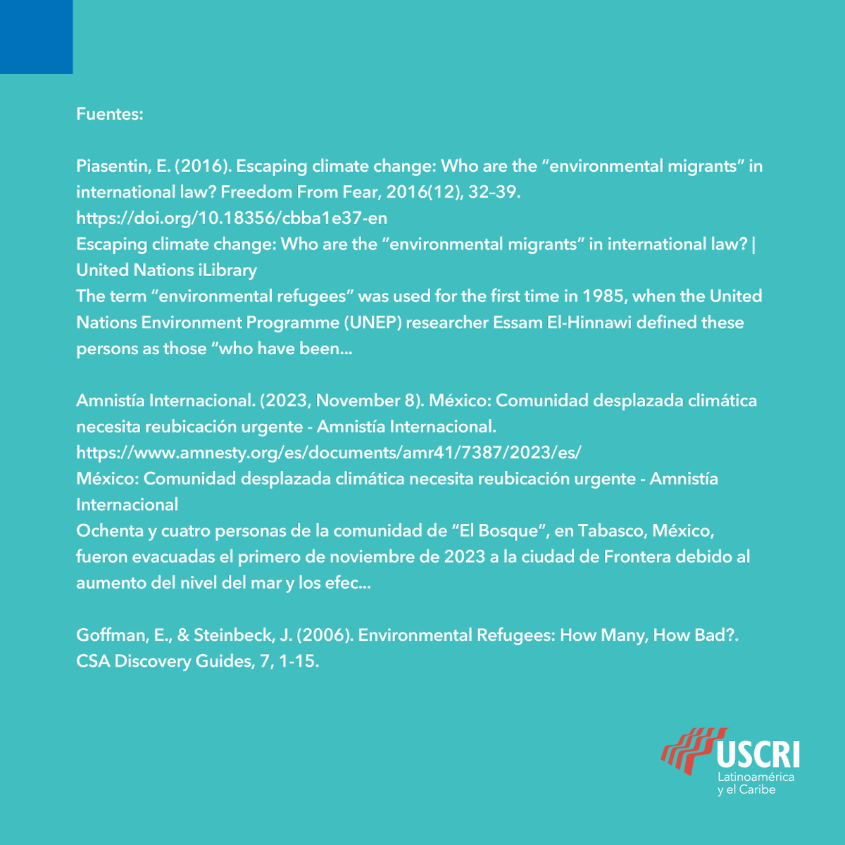 USCRI_lac's tweet photo. ¿Conoces el término "Refugiado ambiental"?
#USCRI #NuevasHistorias #migracion https://t.co/UaN4Vb9sYa