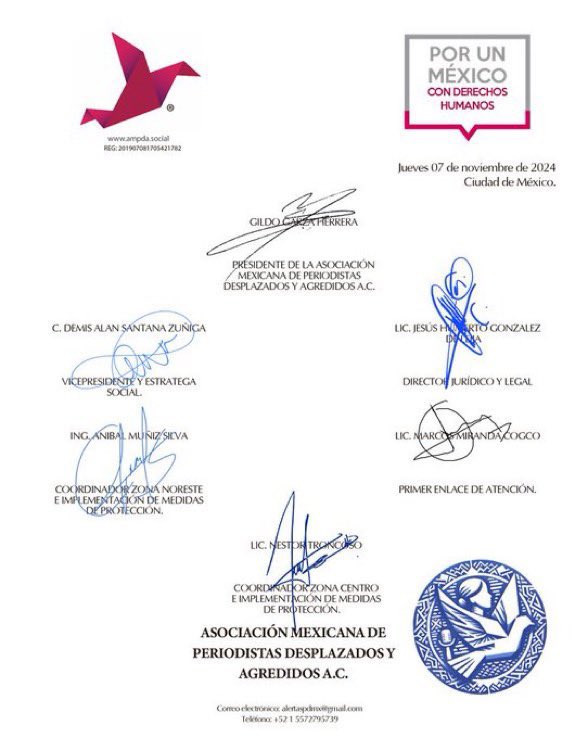 La asociación mexicana de periodistas desplazados y agregados rechaza el nombramiento de Rosario Piedra para repetir su cargo al frente de la CNDH