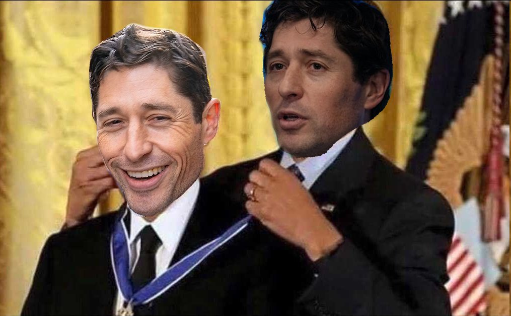 WedgeLIVE's tweet photo. In case you missed it: Mayor Jacob Frey gives Jacob Frey an award for finding a way to avert the catastrophic cuts to North Commons Park threatened by Jacob Frey. https://t.co/lUgcqxlZjZ