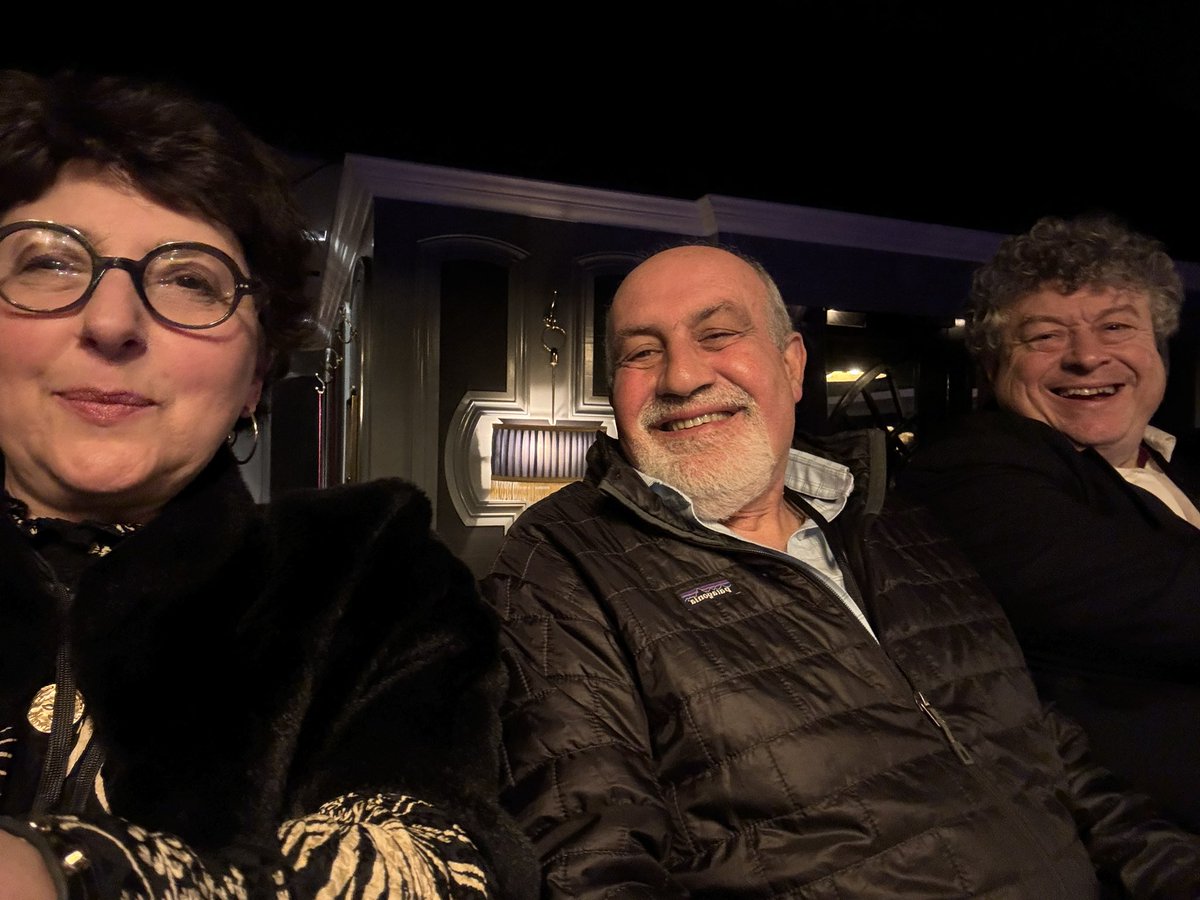 juliahobsbawm's tweet photo. We're in a Kilkenny theatre about to watch a session on -what else - money. I'm deep in intellectual bro-ville with @nntaleb @rorysutherland at @kilkenomics and it's jolly late. No fun is being had at all, I promise you. https://t.co/erhw02wNaP
