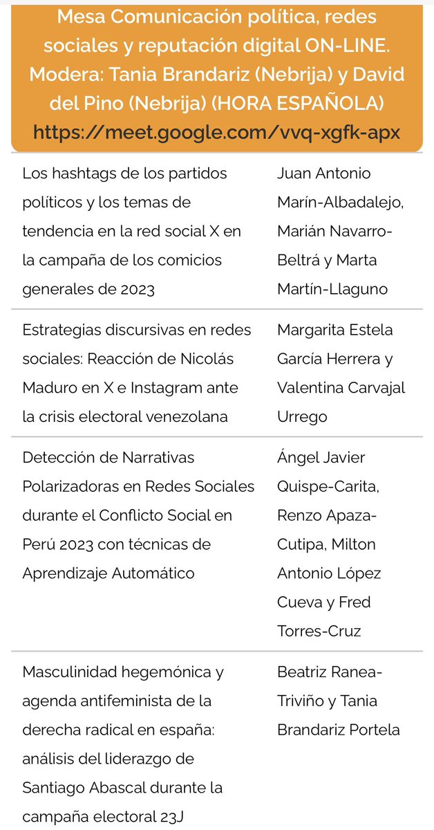 Tania Brandariz (@tania_brandariz) on Twitter photo Compañeras:
El próximo jueves 14 de noviembre a las 16:15 <a href="/BeatrizRanea/">Beatriz Ranea</a> y una servidora estaremos presentando, en el congreso internacional Digit-All, una ponencia sobre agenda antifeminista y liderazgo de Abascal en la campaña del 23J. ¡Os esperamos! Compañeras:
El próximo jueves 14 de noviembre a las 16:15 <a href="/BeatrizRanea/">Beatriz Ranea</a> y una servidora estaremos presentando, en el congreso internacional Digit-All, una ponencia sobre agenda antifeminista y liderazgo de Abascal en la campaña del 23J. ¡Os esperamos!