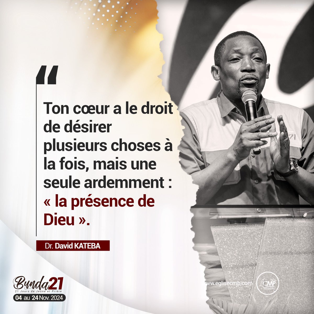 EgliseCMP's tweet photo. La seule chose que nous désirons ardemment c’est « La présence de Dieu ».📌
#eglisecmp #bunda21 
#davidkateba https://t.co/6nJXrFnZxB