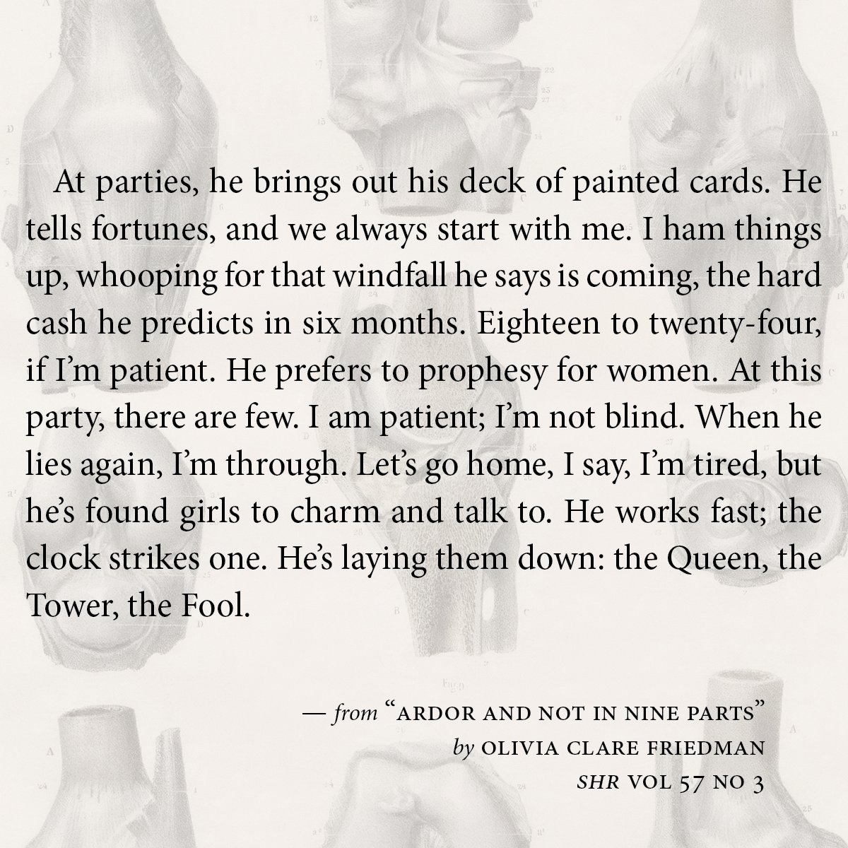 SouthernHumanitiesReview (@southernhreview) on Twitter photo Search for love and not-love in "Ardor and Not in Nine Parts" by <a href="/o_clarefriedman/">Olivia Clare Friedman</a>
Check out issue 57.3: southernhumanitiesreview.com/current-issue.…
Photo by Europeana courtesy of Unsplash.
#WritingCommunity #litmag #fiction Search for love and not-love in "Ardor and Not in Nine Parts" by <a href="/o_clarefriedman/">Olivia Clare Friedman</a>
Check out issue 57.3: southernhumanitiesreview.com/current-issue.…
Photo by Europeana courtesy of Unsplash.
#WritingCommunity #litmag #fiction