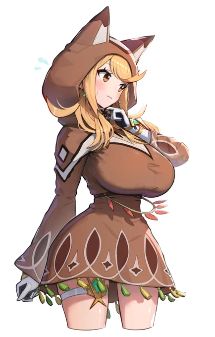 耳付きポンチョのヒカリちゃん 
