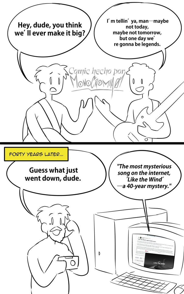 monocromia02's tweet image. On November 4th, the “Most Mysterious Song on the Internet,” Like the Wind, was finally found. The band is called Fex, and the song’s real name is “Subways of Your Mind.”

#likethewind #subwaysofyourmind #fex #MostMysteriousSongontheInternet #lostmedia