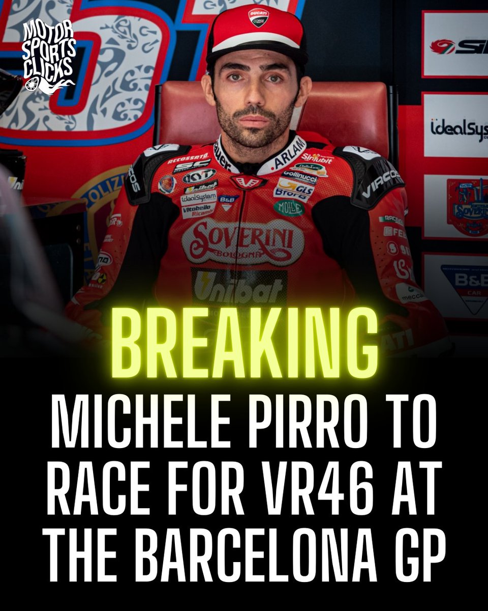 MotorspoClicks's tweet image. 🚨BREAKING: Michele Pirro will replace Andrea Iannone in VR46 for the last round of the MotoGP world championship in Barcelona! 

Ducati test rider will take part to the last race of the season as Di Giannantonio replacement.

#motogp #pirro #iannone #vr46 #barcelonagp