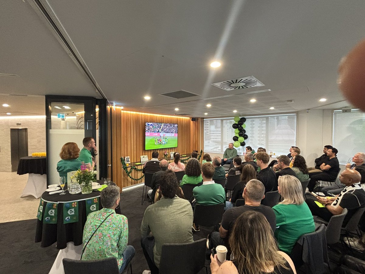 ArdvanderVorst's tweet photo. Cheers to the All Blacks!
🖤🇳🇿🏉
What a morning at the Irish Embassy 🇮🇪 – the energy, the camaraderie and those nail-biting moments!
Big thanks to Ambassador Jane Connolly @IEAmbNZ for kicking off our day in style. Nothing like sports to bring us all together! ☘️ #RugbyDiplomacy https://t.co/6z4oTWKarC