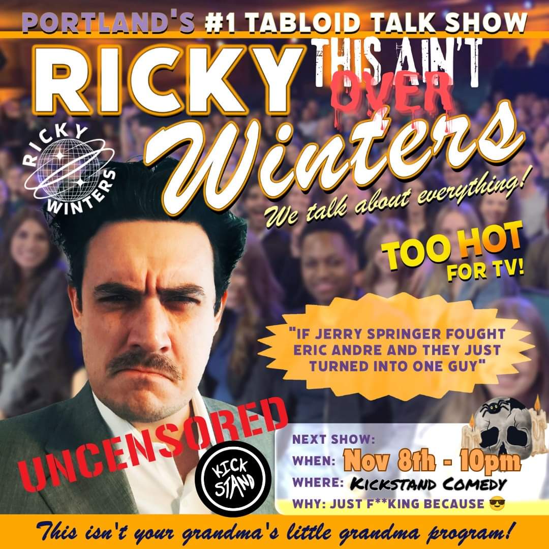 Portland!   Come see me and my brother hash it out on Ricky Winters tonight at 10 pm at Kickstand.   Tickets here:
portland.boldtypetickets.com/events/1595215…