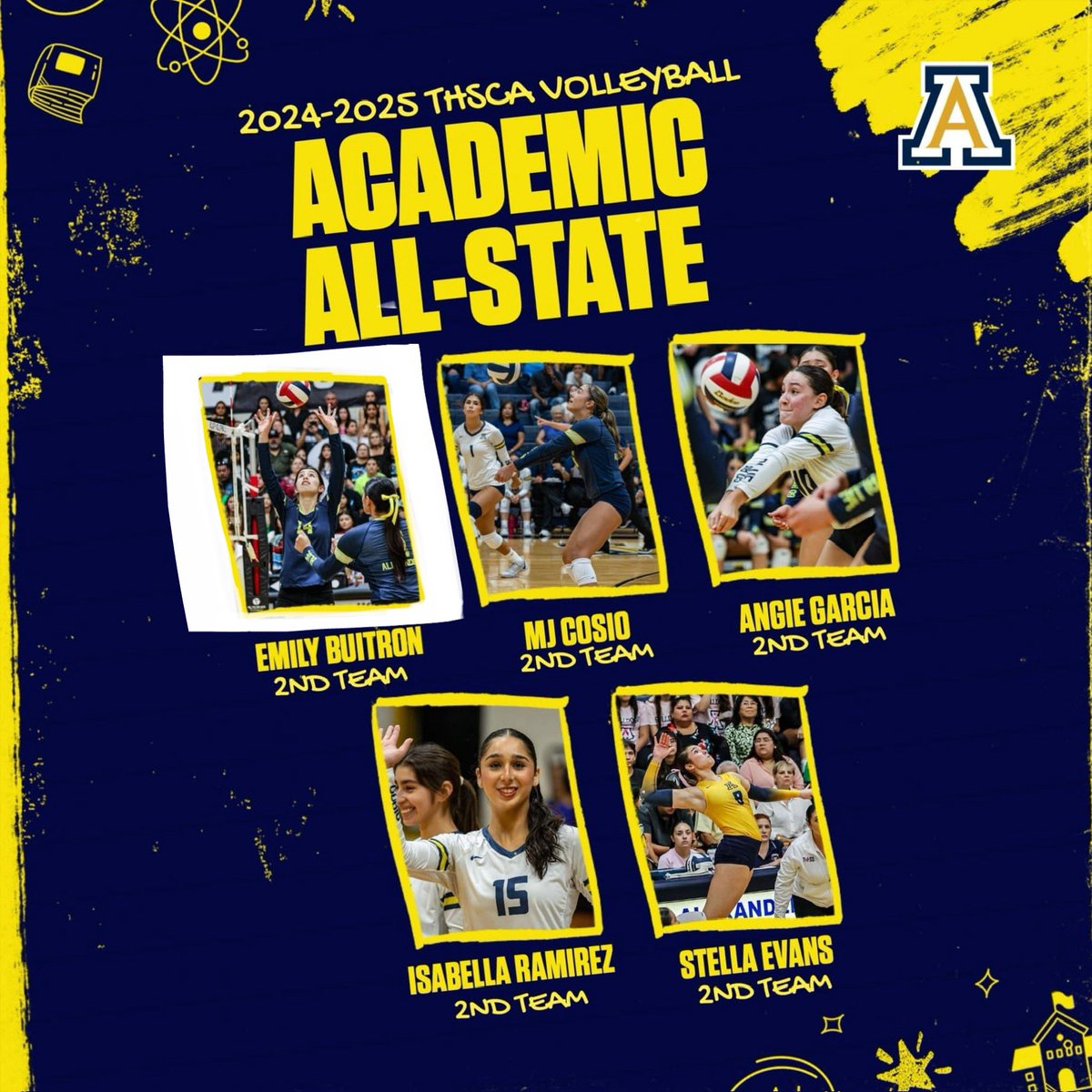 🎉 Big shoutout to EMILY BUITRON for being recognized with Academic Honors from the THSCA🏐📚 These student-athletes are proving that hard work on and off the court pays off! we’re so proud of you! Keep shining! 🌟 
#AcademicExcellence
#RecruitTheDawgPound