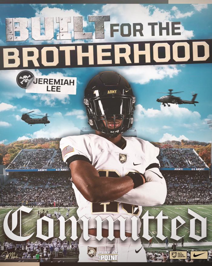Jeremiah Lee (@jeremiahleebg) on Twitter photo Blessed to say I’m commited to The Brotherhood!! <a href="/ArmyWP_Football/">Army Football</a> 💛🖤
<a href="/KyleNeddenriep/">Kyle Neddenriep</a> <a href="/ChadSimmons_/">ChadSimmons</a> <a href="/PrepRedzoneIN/">Prep Redzone Indiana</a> <a href="/Andrew_Ivins/">Andrew Ivins</a>
#GoArmy #BeatNavy 🪖🔥 Blessed to say I’m commited to The Brotherhood!! <a href="/ArmyWP_Football/">Army Football</a> 💛🖤
<a href="/KyleNeddenriep/">Kyle Neddenriep</a> <a href="/ChadSimmons_/">ChadSimmons</a> <a href="/PrepRedzoneIN/">Prep Redzone Indiana</a> <a href="/Andrew_Ivins/">Andrew Ivins</a>
#GoArmy #BeatNavy 🪖🔥