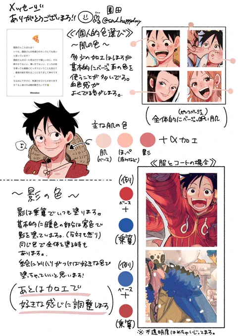 うぇぼで色塗りについてのメッセージありがとうございました!🙇‍♂️普段の色選びをざっくり載せてみました。分かりにくかったらすいません🙇‍♂️ 