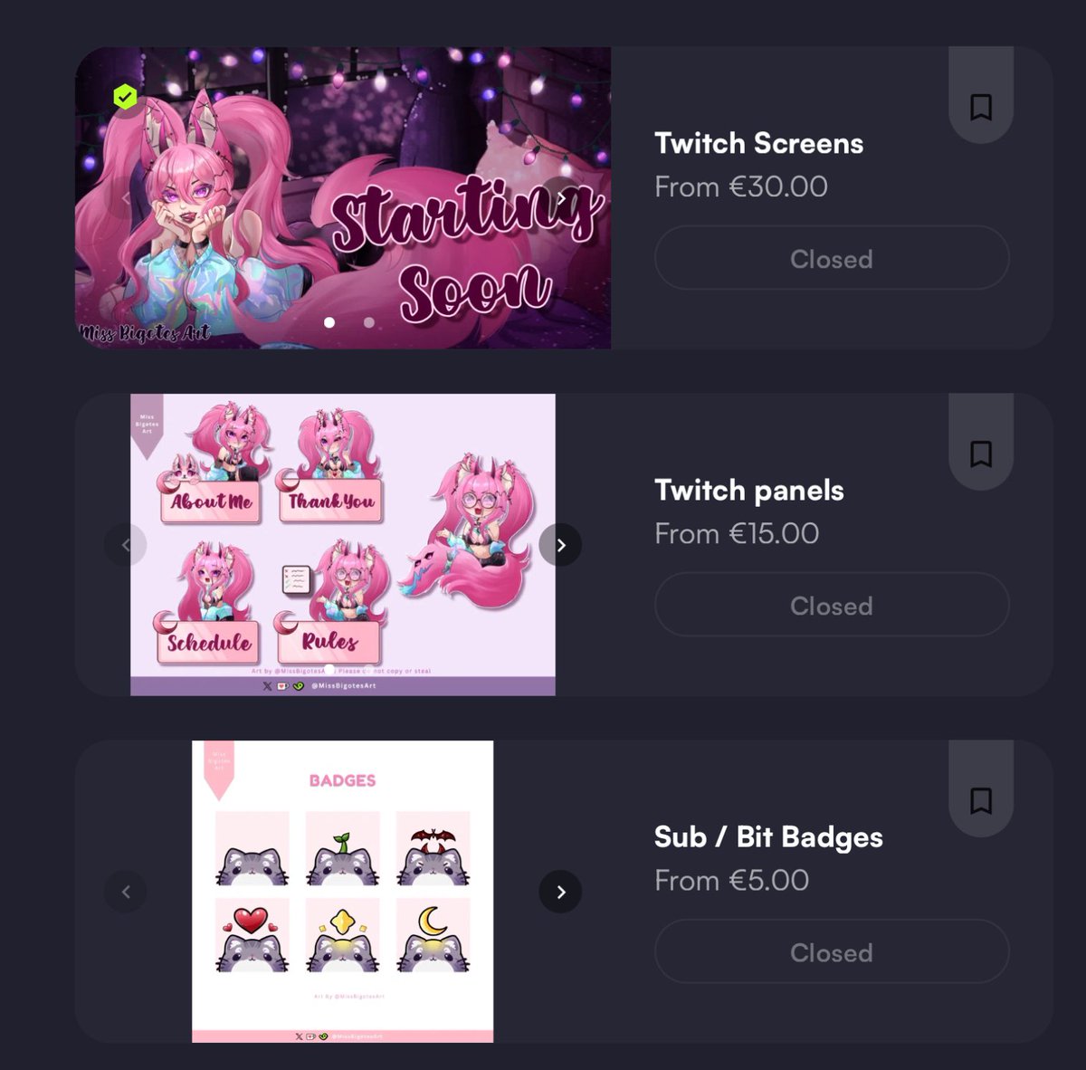 ✨ I decided to offer custom c♡mms! ✨
After Christmas i will open slots for:

🔸Emotes
🔸Badges
🔸Screens
🔸Panels
🔸+ More YCHs

I'm super excited🥹❤️
#vtuber