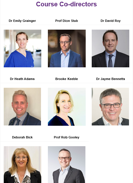Sydney Valves 2025. Meet the course directors and co-directors