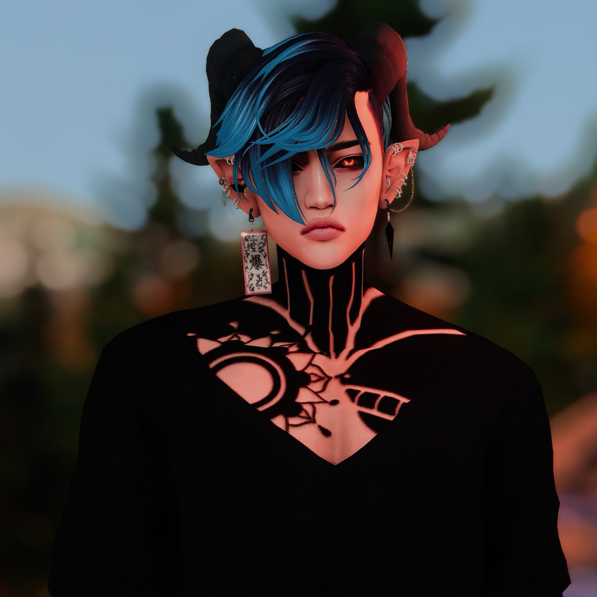 TheMagicBlueFox's tweet image. About me: Fox 
Favorite colour: Black and blue  
Favorite sim of mine: Sakura 🌸 
Favorite sim of another creator’s: Passoa by @simminati 
Favorite food: Crab Rangoon 
Favorite drink: I've no idea 
Favorite song: I'm In Love With You - Kina
(Arlo for you ❤️‍🔥@prOwOfligate )