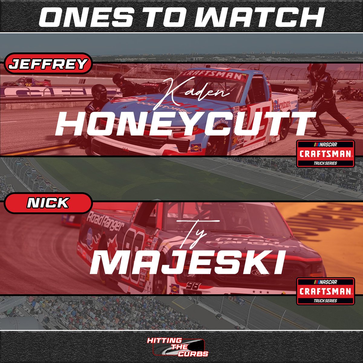 Here are our ONES TO WATCH for the NASCAR Craftsman Truck Series Championship Race at Phoenix Raceway.

Nick went with a championship contender, while Jeffrey went with the best.

Do you agree of disagree with our picks?

#NASCAR | #nascarplayoffs