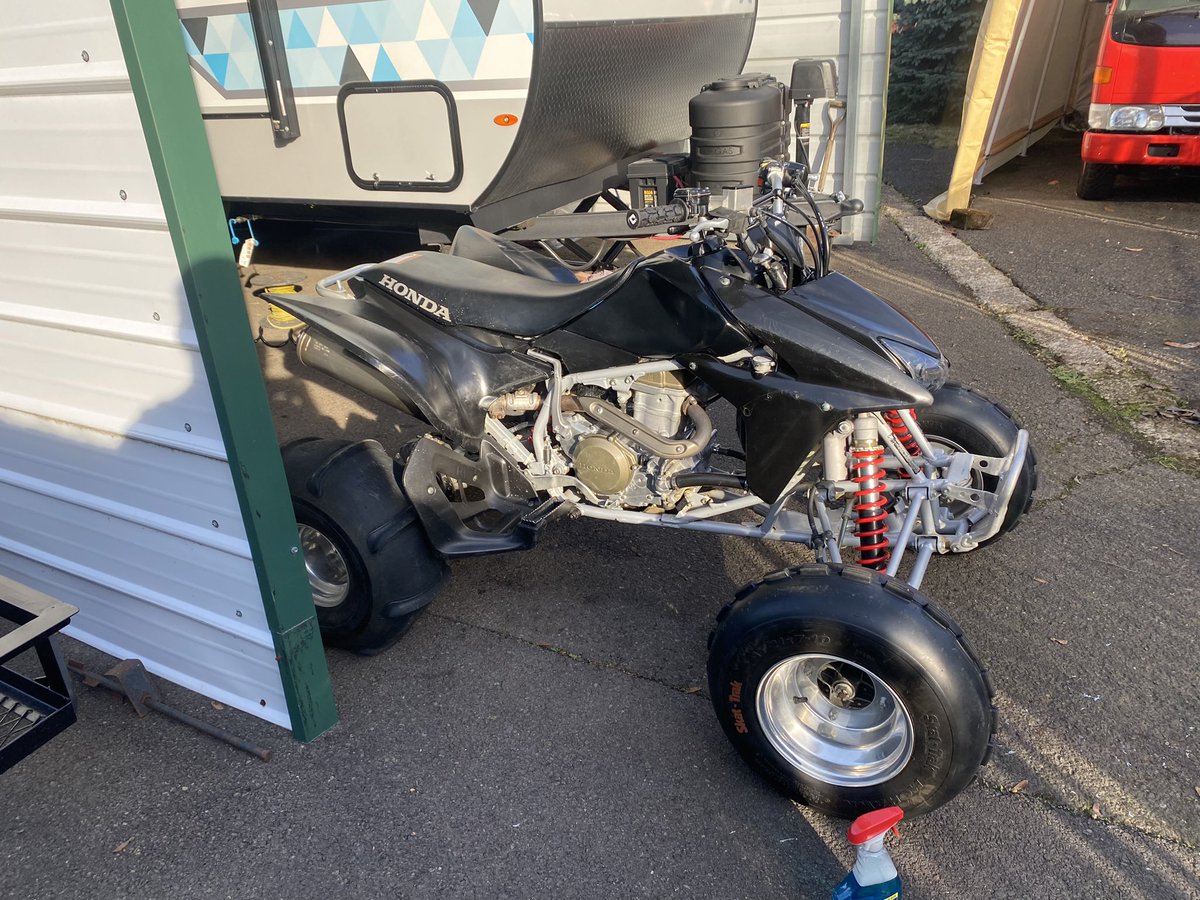 Messed around and made a friend. He lives in Florence a little more than an hour away. I hand polished the motor,put new locking grips on and my friend Curb is going to put a new seat cover on for me. He did his bike and looks factory. Then we will hopefully ride for a few hours