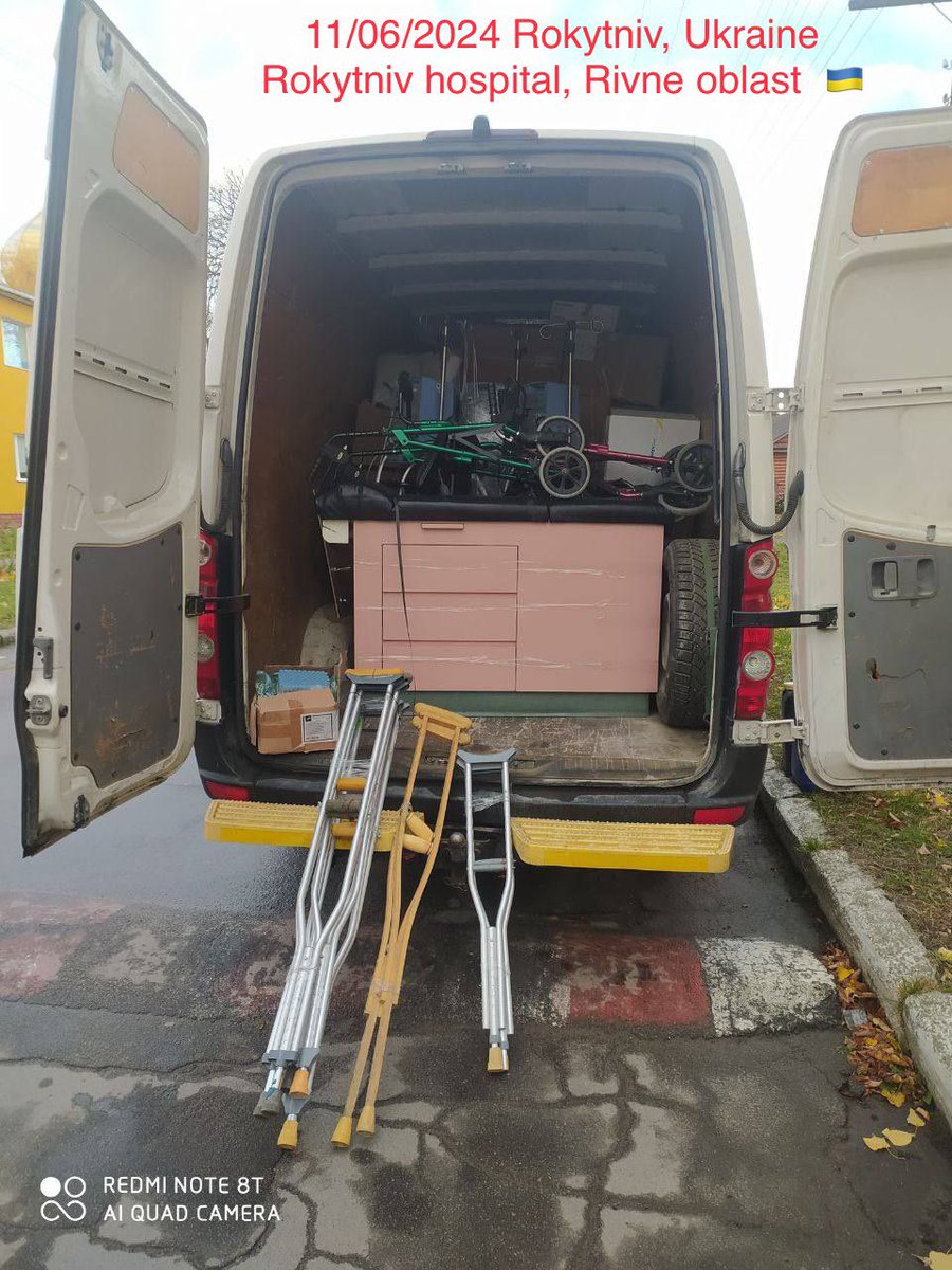 defendukraini's tweet photo. 11/06/2024 Rokytniv, Ukraine 
Rokytniv hospital, Rivne oblast  
🇨🇦❤️🇺🇦
✅ 2 of our 12 walkers
✅ 4 of our 43 pairs crutches 
( #ProjectInvictus )

Container 14 #ProjectBambino

👍 Big thanks to our partners
🇺🇦 Ukraine In Armor
🇨🇦 Ukrainian Canadian Social Services
🇨🇦 Rotary World https://t.co/uwnbIHVJWA