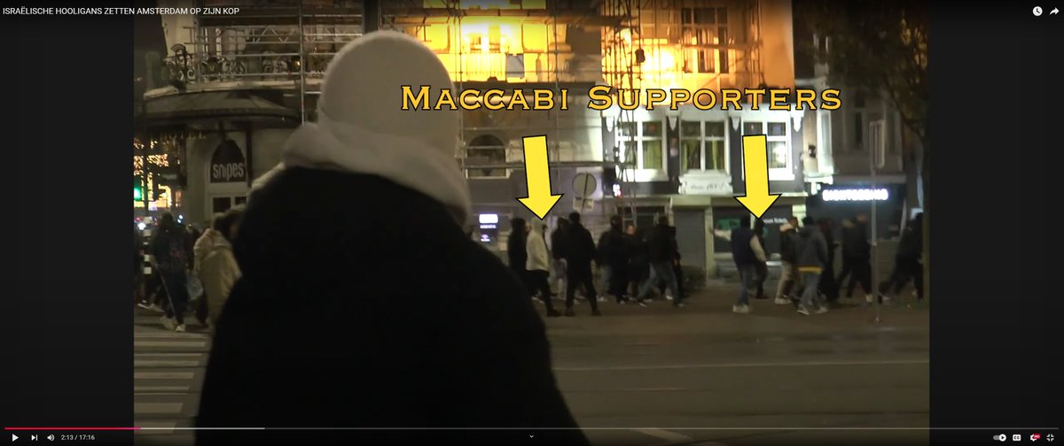 Seb28_7's tweet photo. #Macabbi hooligans on a rampage. Throwing firework bombs. Stealing racking parts and mask up to attack. Actually attacking police, threatening a little kid!

Lets see the #truth of what happened in #Amsterdam #AmsterdamPogrom #AmsterdamAttack 

https://t.co/FSetGs3ZkO https://t.co/zQ1XYoDkaC
