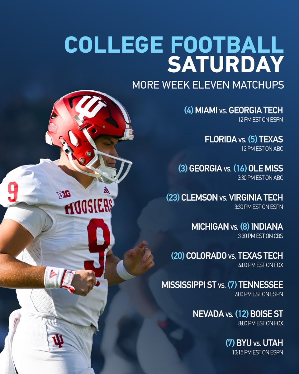 Two top-15 SEC schools headline Week 11's Saturday slate. Which matchup are you excited to tune in to?