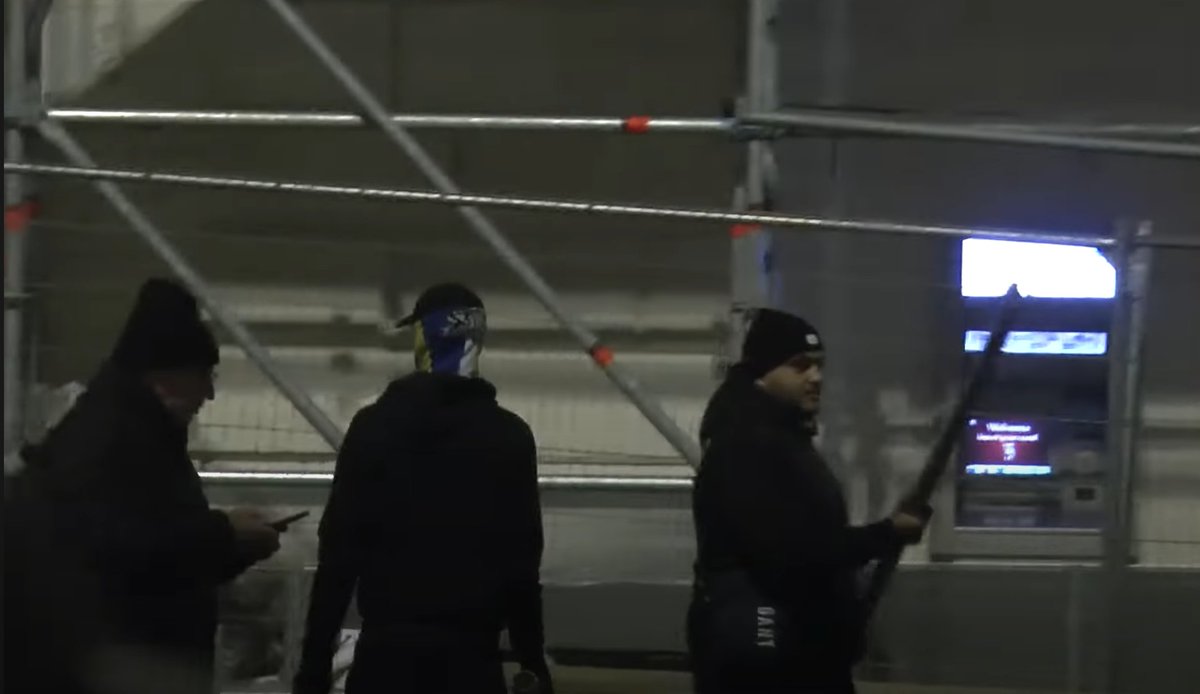 Seb28_7's tweet photo. #Macabbi hooligans on a rampage. Throwing firework bombs. Stealing racking parts and mask up to attack. Actually attacking police, threatening a little kid!

Lets see the #truth of what happened in #Amsterdam #AmsterdamPogrom #AmsterdamAttack 

https://t.co/FSetGs3ZkO https://t.co/zQ1XYoDkaC