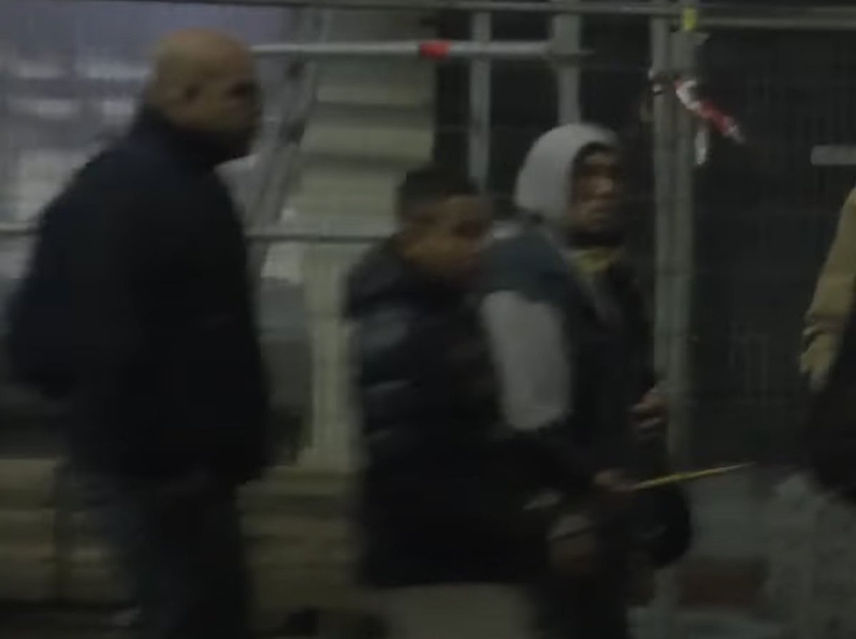 Seb28_7's tweet photo. #Macabbi hooligans on a rampage. Throwing firework bombs. Stealing racking parts and mask up to attack. Actually attacking police, threatening a little kid!

Lets see the #truth of what happened in #Amsterdam #AmsterdamPogrom #AmsterdamAttack 

https://t.co/FSetGs3ZkO https://t.co/zQ1XYoDkaC
