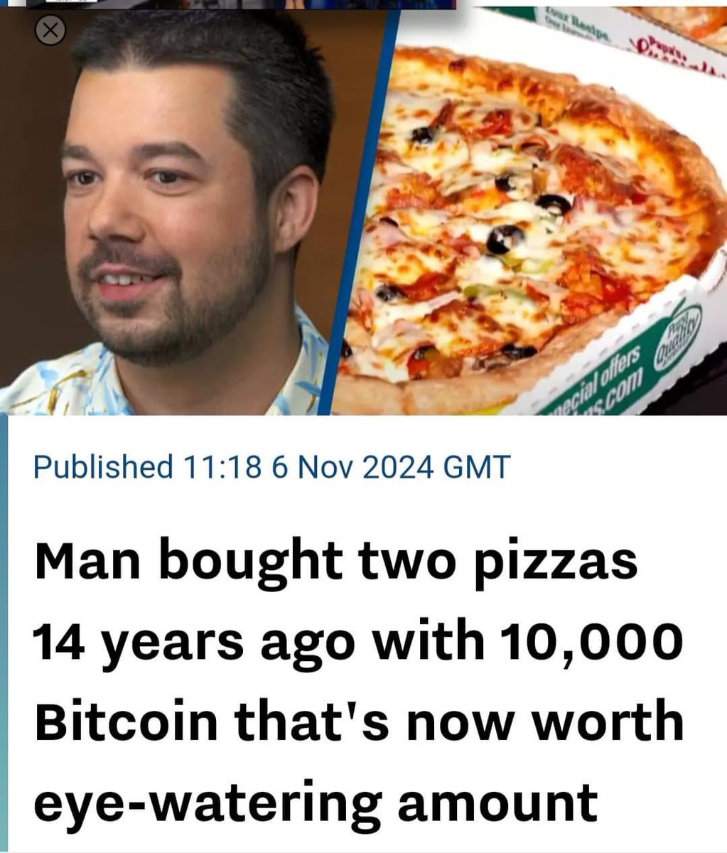 Most expensive pizza as of today! Each bitcoin is over $76k now!