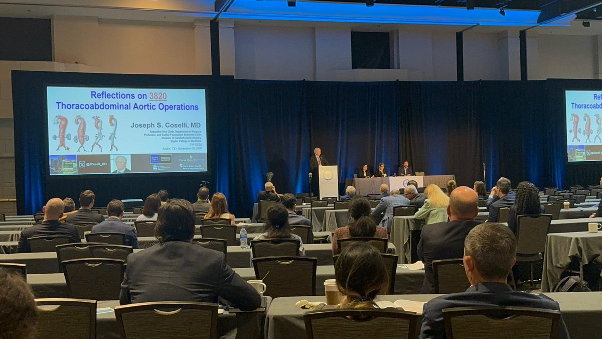 Joseph Coselli, MD (@jcoselli_md) on Twitter photo Reflections on nearly 4,000 thoracoabdominal aneurysms. Actually #3820! at <a href="/OfficialSTSA/">Southern Thoracic Surgical Association (STSA)</a> #aortaEd #DeBakeySurgeon Reflections on nearly 4,000 thoracoabdominal aneurysms. Actually #3820! at <a href="/OfficialSTSA/">Southern Thoracic Surgical Association (STSA)</a> #aortaEd #DeBakeySurgeon