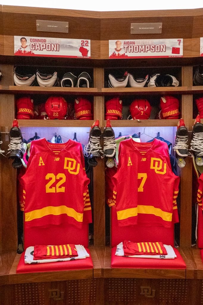 DU_Hockey's tweet photo. Those 75s look right at home. 

#GoPios https://t.co/TTqxJ5EAHR