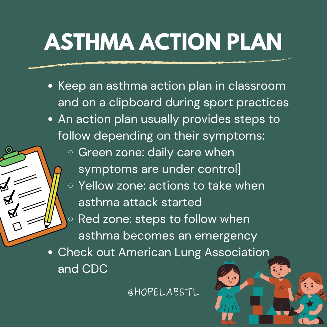 HOPELabSTL's tweet photo. Schools can enhance asthma care through training, medication management, and advocacy for self-carry medication. https://t.co/L5ZBi1bhi6