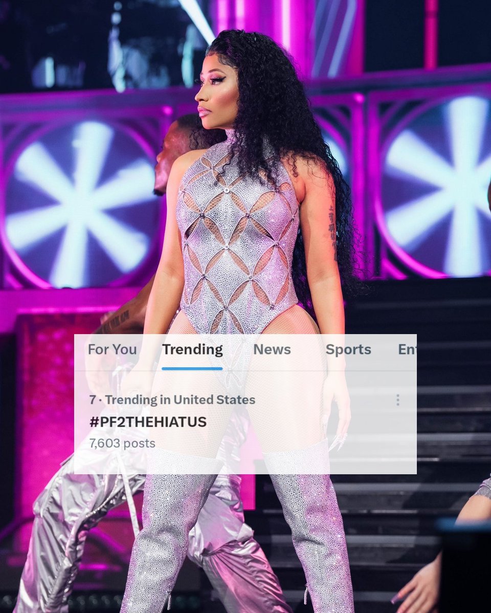 seasonmaraj's tweet photo. "#PF2THEHIATUS" is now trending at number #7 [+3] in the United States 💿 @NICKIMINAJ https://t.co/2keSywRk89
