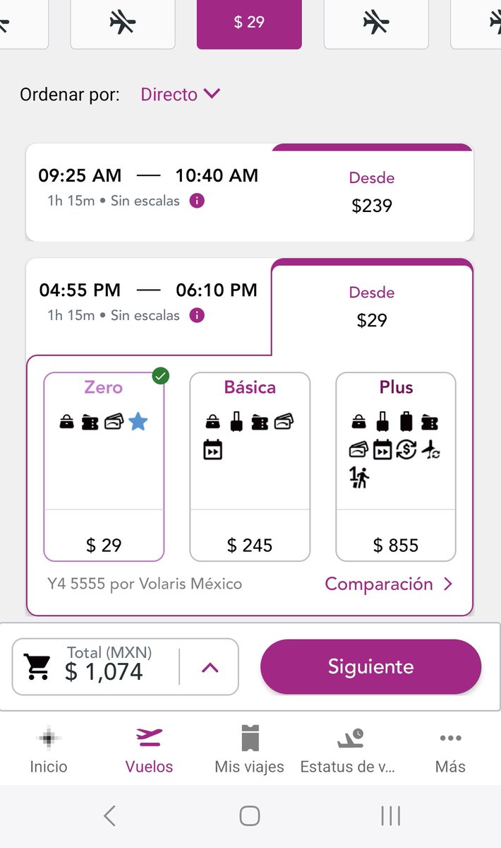 iamMaicol's tweet photo. @viajaVolaris En la app el vuelo me sale en $239.00 no en $29.00 😒 https://t.co/0u6CszYHZw