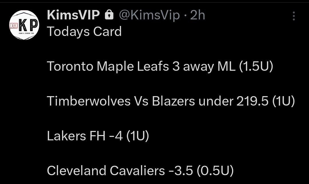 ItsCappersPicks's tweet image. #ValueLockSports 

🏀Miami Heat +3.5 (3U💣 POD)
🏀Orlando Magic -6.5 (2U🧨)
🏀Brandon Miller Over 18.5 Points (2U🧨)

#6FigureOnly 
NHL MAX GOLDEN KNIGHTS ML

#OutOfLineBets 
#KimsPicks
