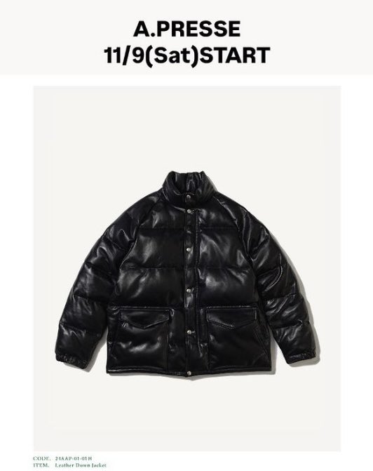 mskmsk316's tweet photo. 商品ルックリリースで見てからずっと気になってたapresseのダウンがついにリリースされてやっぱり格好良い
そして価格が異常 https://t.co/8jhvyeQbd1