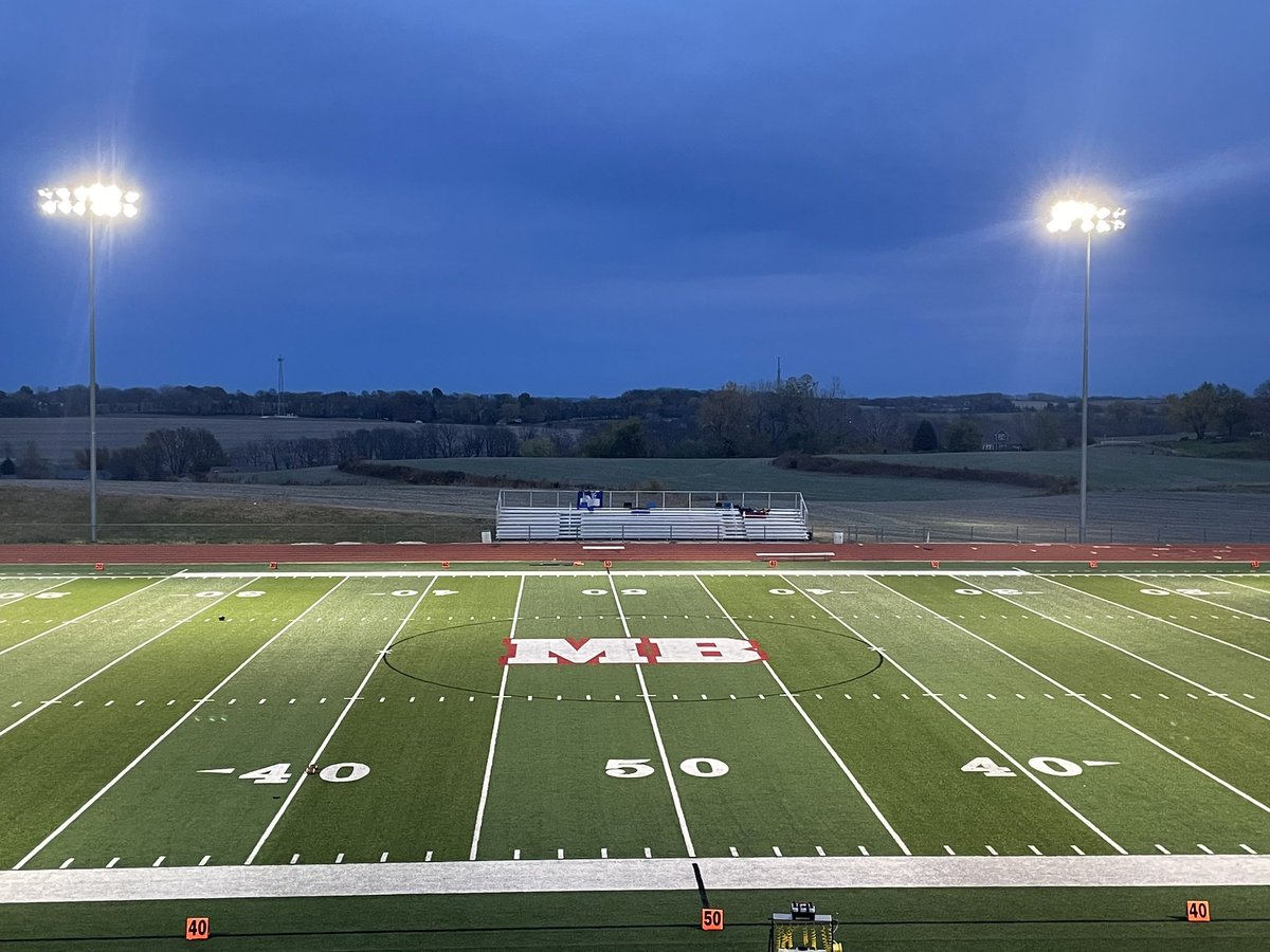 View from the booth ahead of a District Semi matchup between East Buchanan and Mid-Buchanan. These teams met just a couple of weeks ago before the regular season was out, and it was a tight 7-3 victory for Mid Buch. They’re at it again at 7 on <a href="/KKWKCameron/">Regional Radio KKWK</a>