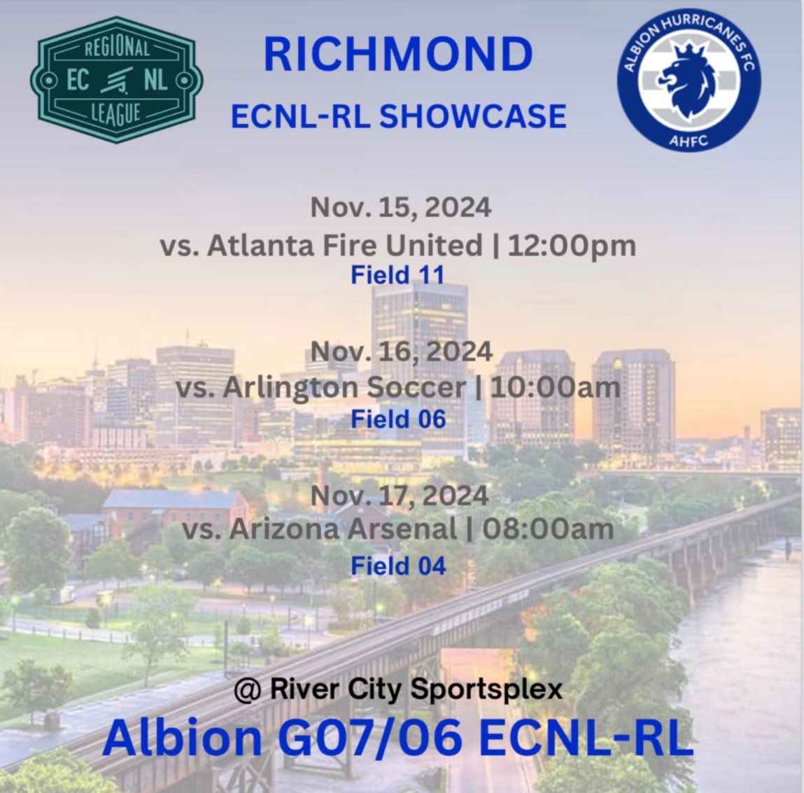 Excited to be playing in the ECNL - RL showcase next weekend in Richmond, Virginia! Can't wait to showcase my skills and connect with college recruiters. Let's do this! ⚽️ <a href="/WsocMarymount/">MarymountWSOC</a> <a href="/RadfordWSOC/">Radford Women's Soccer</a>