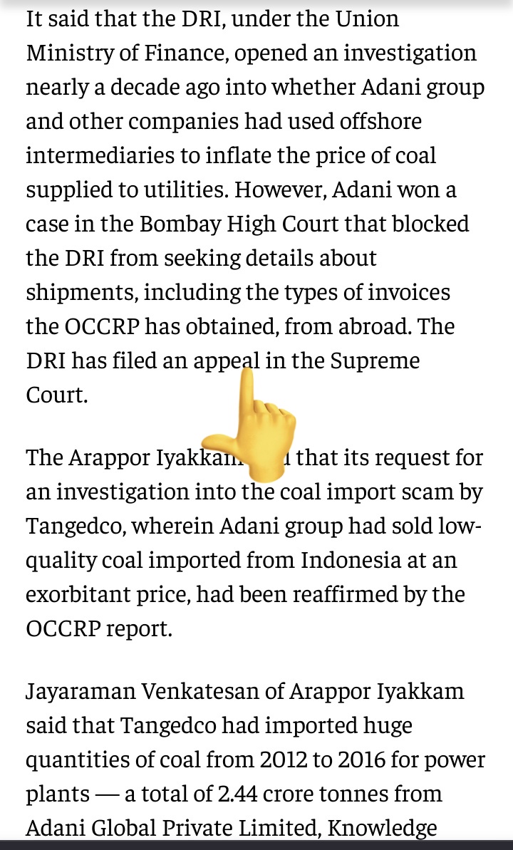 mindspeak01's tweet photo. @SidSIDSIDH17536 @INCKerala Your angst is correct but your understanding is zilch..
Because of #UdayScheme TN cannot antagonize @AdaniOnline .
Action being taken through court is the only way forward as DRI's case is pending appeal in SC since 2017..Now after @OCCRP TN had initiated DVAC probe.. https://t.co/XMmpZT89Yb