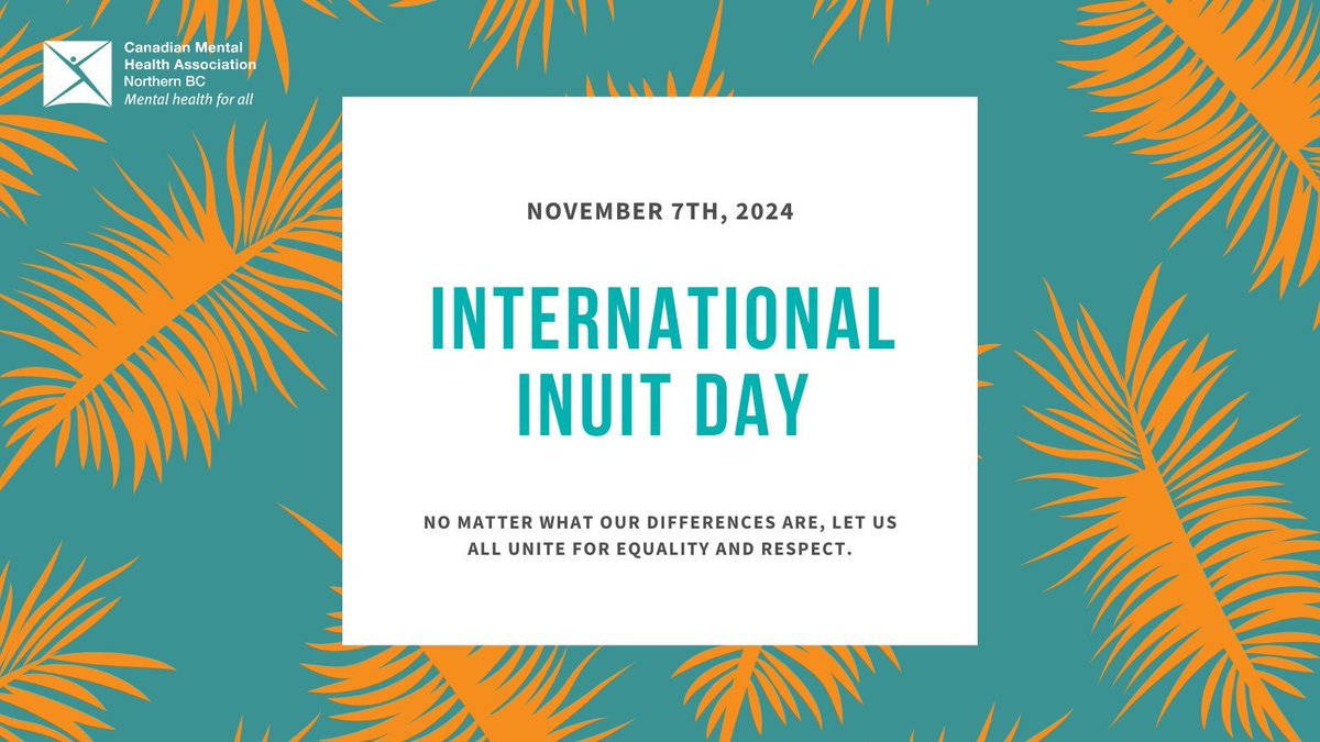November 7th was International Inuit Day!

International Inuit Day is an opportunity to celebrate, listen to, and learn from Inuit from across the North. It is a day to honour the rich contributions and vibrant ways of knowing and being of Inuit across the globe.

#inuitday #cmha