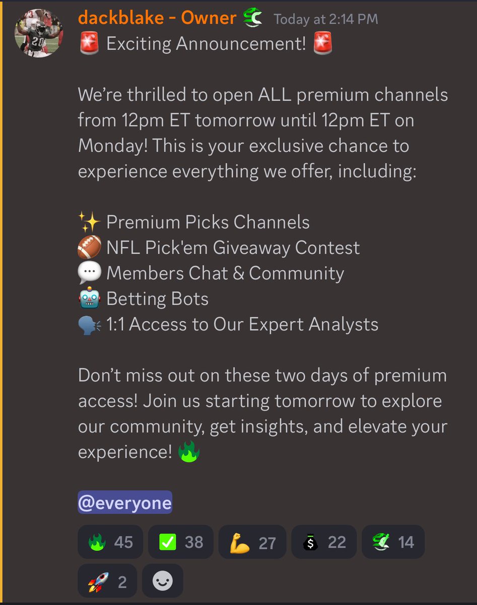 🆓 JOIN FOR FREE 🆓 

Join the discord Link Below to try out our Premium Features This Weekend FOR FREE ⭐️💸

Discord Link ⬇️
discord.gg/wPdmTmbTNt

#Gamblingx #SportsBettingX #sportsbetting #nflbets